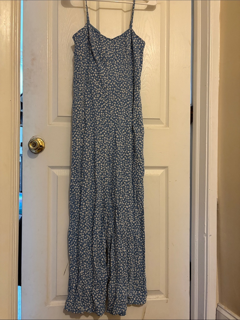 American Eagle Outfitters Light Blue Floral Jumpsuit